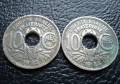 Стара монета 10 сантима 1922 г. и 1924 г. Франция - красавици !, снимка 8