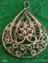 Стара сребърна филигранна висулка ретро стил майсторска ръчна изработка 52398, снимка 2