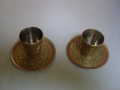 Бронзови чашки и подложки- комплект., снимка 3