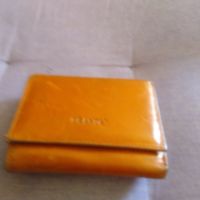 Гранде марково портмоне оранжево естествена кожа 105х80мм, снимка 1 - Портфейли, портмонета - 45083047