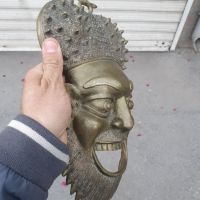 Стара бронзова маска Африка, снимка 3 - Колекции - 45747181
