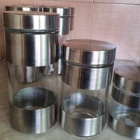 Нови контейнери от стъкло и неръждаема стомана, снимка 1 - Аксесоари за кухня - 45514647