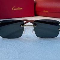 Cartier висок клас слънчеви очила Мъжки Дамски слънчеви с дървени дръжки, снимка 9 - Слънчеви и диоптрични очила - 45584792