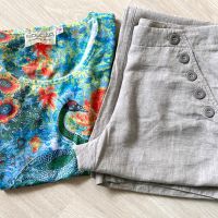 Ленен панталон H&M и цветна блуза Sidecar, снимка 5 - Панталони - 45452908