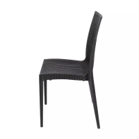 Градински стол от полипропилен с плетен дизайн - Черен, снимка 4 - Столове - 44962919