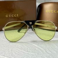 Gucci 2024 мъжки слънчеви очила авиатор с кожа 5 цвята, снимка 12 - Слънчеви и диоптрични очила - 45484592