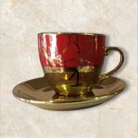 Луксозен комплект за кафе 6 бр. чаши + 6 бр. чинийки, снимка 6 - Сервизи - 45530608