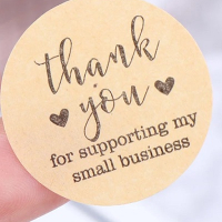 100 бр Thank You small business малки самозалепващи лепенки стикери за ръчна изработка за подарък, снимка 2 - Други - 45006151