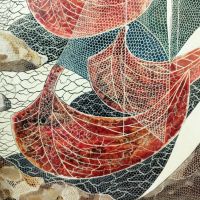 Картина, "Мрежи, риби, лодки", худ. Захари Савов, 1980 г., снимка 4 - Картини - 45248705