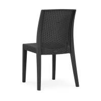Градински стол от полипропилен с плетен дизайн - Кафяв, снимка 2 - Столове - 44962875