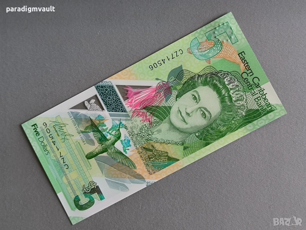 Банкнота - Източни Кариби - 5 долара UNC | 2021г., снимка 1