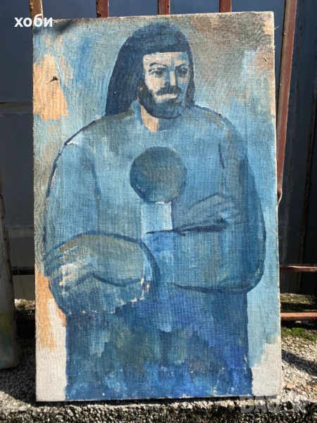 Стара картина маслени бои портрет, снимка 1