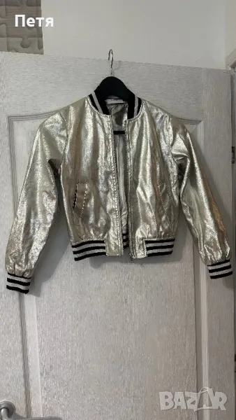 Сребристо пролетно яке за момиче, снимка 1