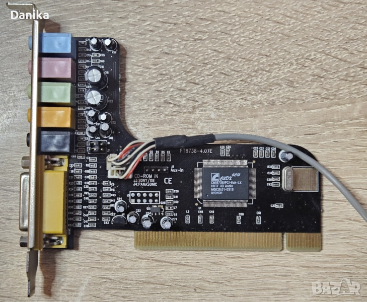 Работеща звукова карта C-Media CMI8738 6-Ch LX PCI 5.1 канална аудио за ретро компютър, снимка 1