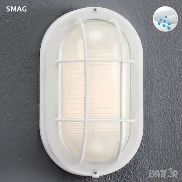 Външна стенна лампа Овална бяла 21x10.5x8.5cm S_1240117, снимка 1