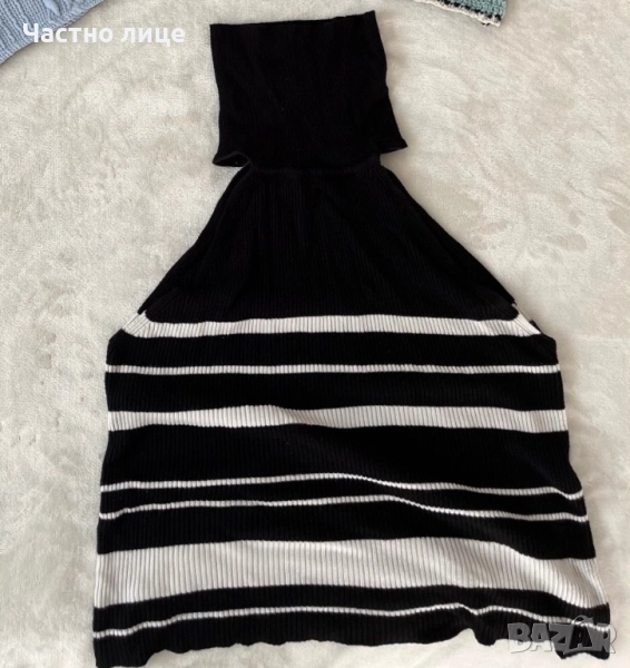 Черен топ поло на раета, снимка 1