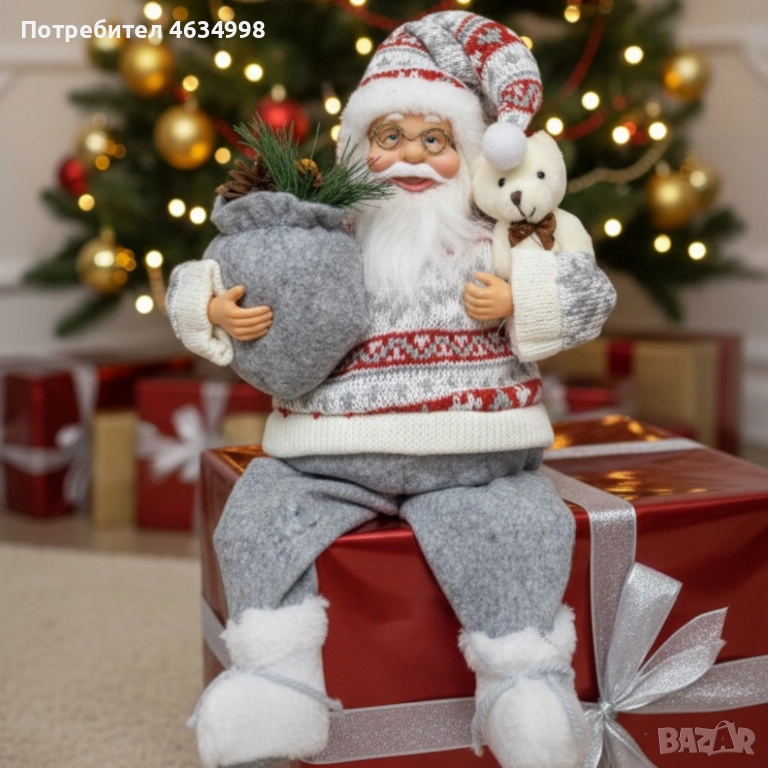Голям Дядо Коледа с торба и мече - Атмосфера, уют и празничен стил, снимка 1