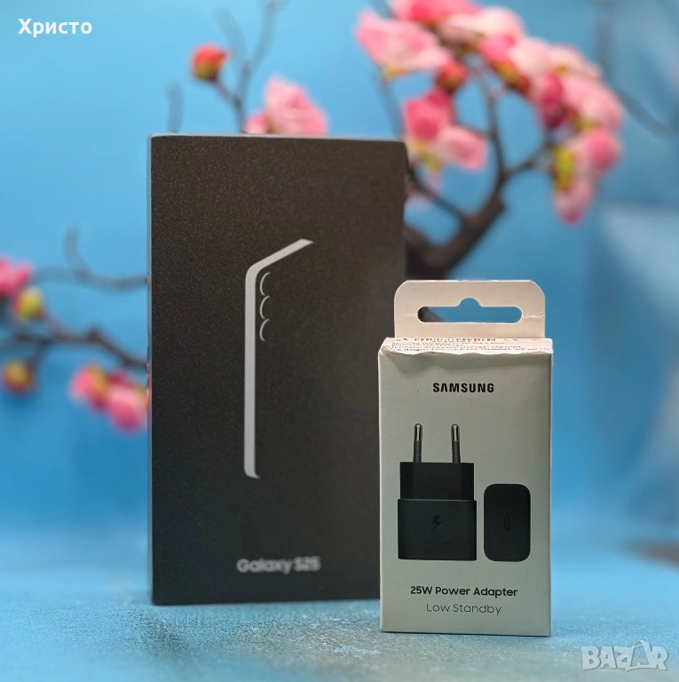 НОВ!!! Смартфон Samsung Galaxy S25, 12GB RAM, 128GB, 5G, Blueblack + подарък адаптер Samsung  , снимка 1