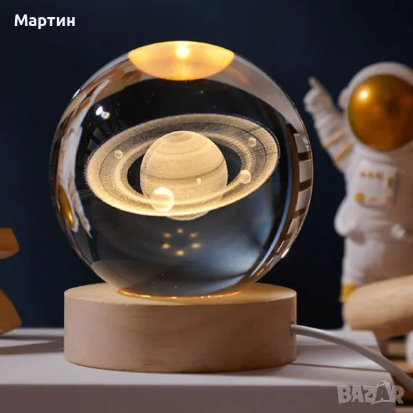 Нощна лампа Космос 3D LED USB 7x7x8см, снимка 1