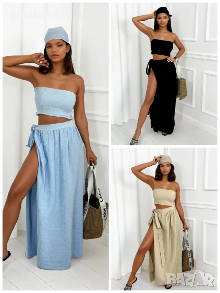 Дамски комплект от три части от муселин Bonita, 3цвята , снимка 1