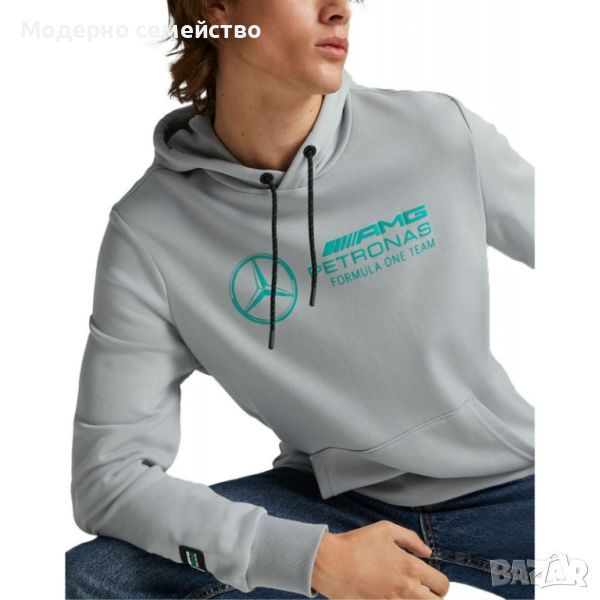 Мъжко спортно горнище puma x mercedes amg petronas f1 logo motorsport hoodie grey, снимка 1