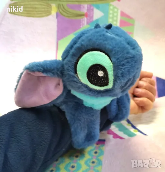 Стич stitch тип гривна плюшена играчка синьо човече държач за завеса перде и др, снимка 1