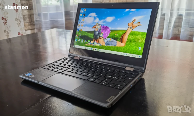 Продавам Гаранционен Touchscreen Lenovo 300e/IPS11.6сKам/4CoreUp2.7ghz/4gbDDR4/SSD256gb/НоваБат/Blue, снимка 1