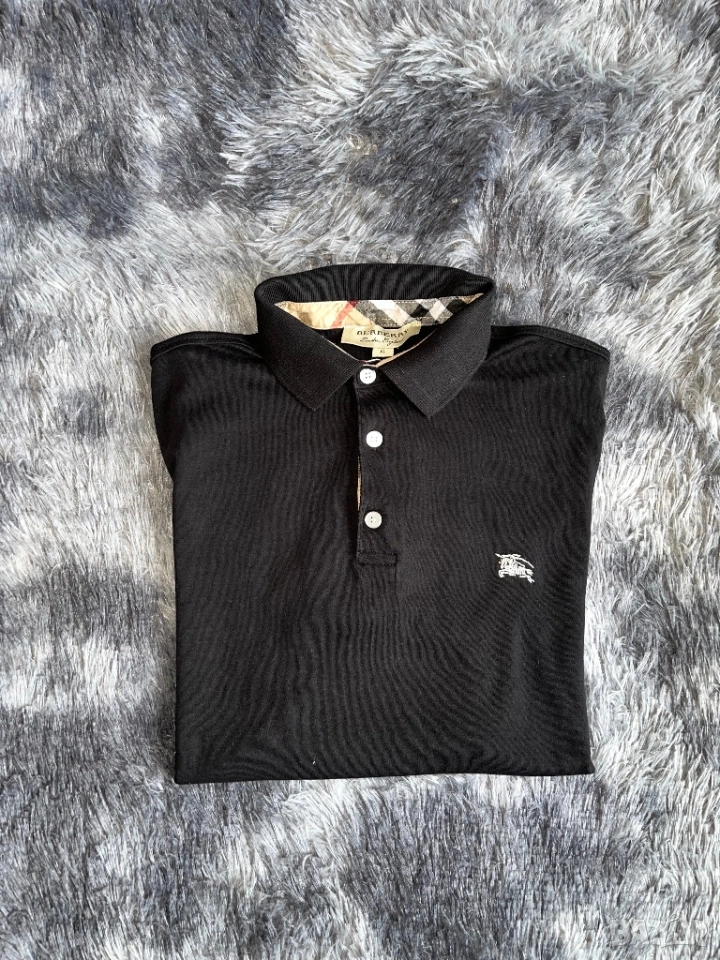 Поло Burberry XL- черно, 100% памук, не употребявано , снимка 1