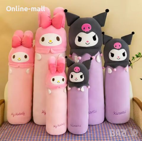 Плюшена играчка възглавница Hello Kitty Kuromi, 55см, Кити играчка, снимка 1