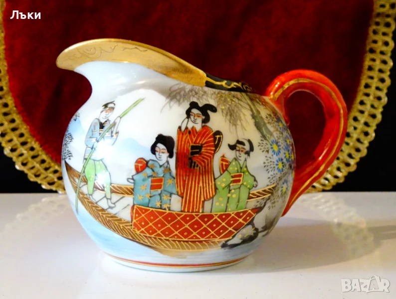 Кана,каничка японски порцелан Sаtsuma,злато. , снимка 1