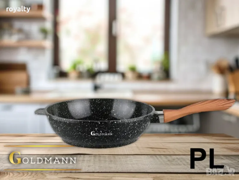 Тиган Уок с капак Goldmann GM-0130L – Перфектен за здравословно готвене, снимка 1