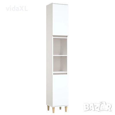 vidaXL Шкаф за баня, бял, 30x30x190 см, инженерно дърво（SKU:819788, снимка 1
