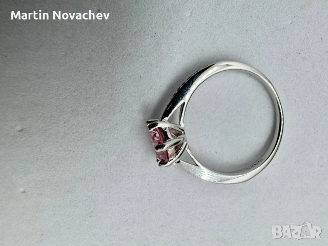 Сребърен пръстен с мойсанит (Диамант) 1 карат, снимка 6 - Пръстени - 52943868