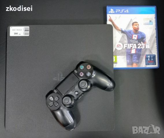 Конзола Sony PlayStation 4 Slim с 1бр. джойстик и 1бр. игра, снимка 1 - PlayStation конзоли - 46214346