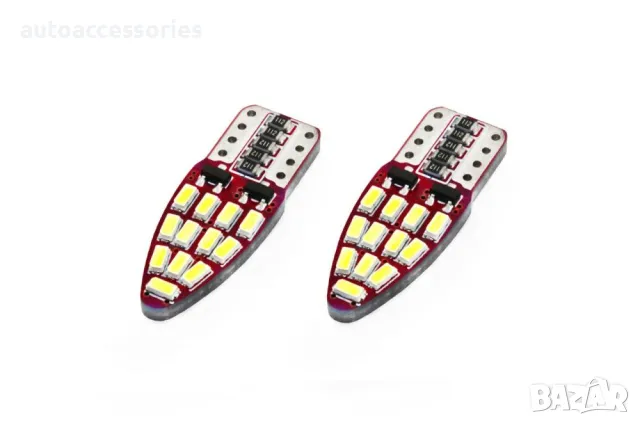 	LED CANBUS крушки 24SMD 3014 T10e W5W Бяла 12V AMIO-01285, снимка 2 - Аксесоари и консумативи - 48125728