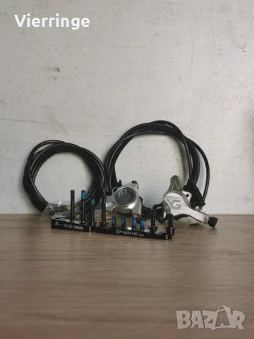 хидравлични спирачни апарати с накладки ice-tech, flat mount, снимка 3 - Части за велосипеди - 51046468