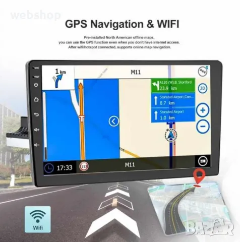 Мултимедия с GPS Навигация 10,1 Инча за кола ,1 Din, Bluetooth, радио,WiFi,Mirror Link, снимка 3 - Аксесоари и консумативи - 47176728