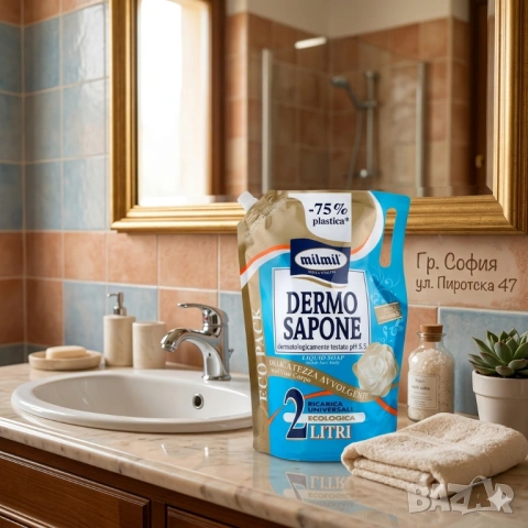 Milmil Dermo Sapone Италиански  течен сапун пълнител 2 л. 