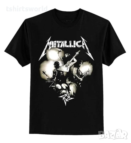 Нова мъжка тениска с дигитален печат на музикалната група METALLICA