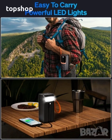 Чисто нова 50000mAh външна батерия с вградени кабели: 22.5W бързо зареждаща се външна батерия..., снимка 4 - Друга електроника - 51637854