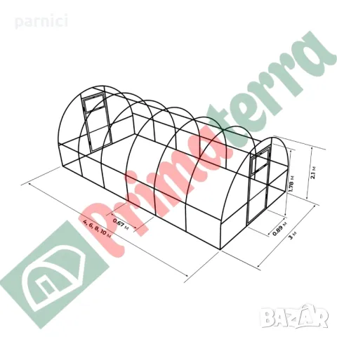 Оранжерия Primaterra Light Plus, снимка 3 - Оранжерии - 47418707