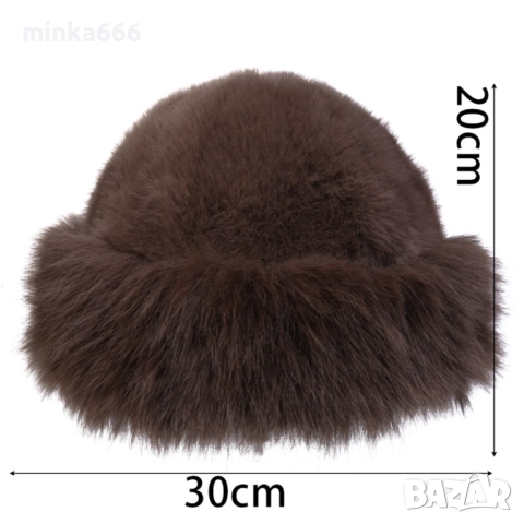 Дамска шапка с косъм., снимка 4 - Шапки - 51910671