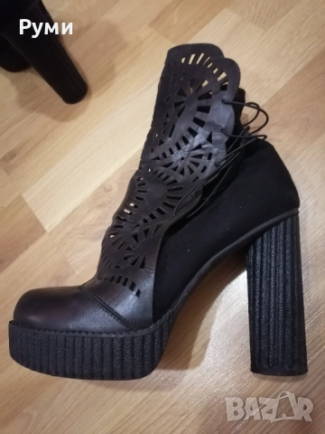 Дамски боти на ток, естествена кожа, снимка 2 - Дамски боти - 51597882
