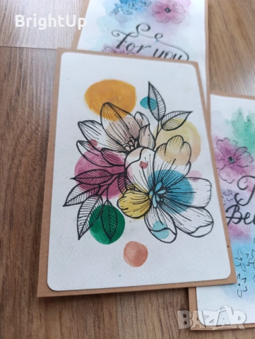 Ръчно рисувани картички за всеки повод - Рожден ден, за бебче, имен ден, св. валентин, 8-ми Март, снимка 4 - Други - 52822005