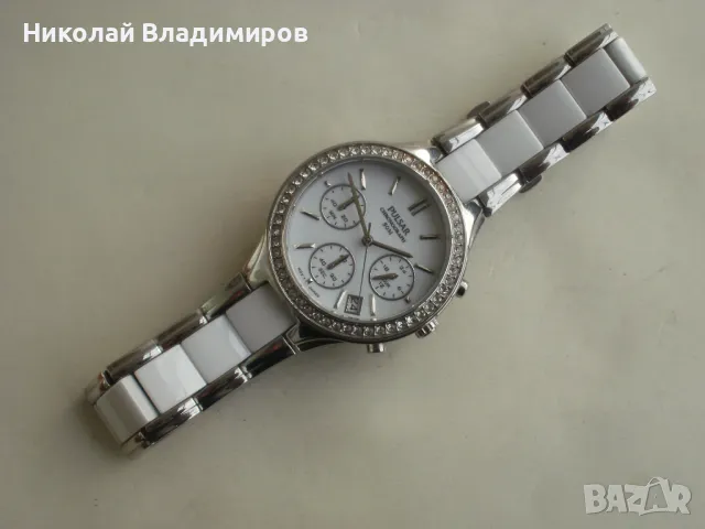 Pulsar оригинален дамски керамичен chronograph часовник, снимка 2 - Дамски - 48146573