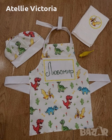 Детски комплект престилка и шапка , снимка 10 - Други - 51944038