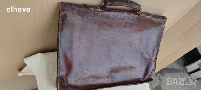 Стара кожена чанта#1, снимка 2 - Антикварни и старинни предмети - 46371547