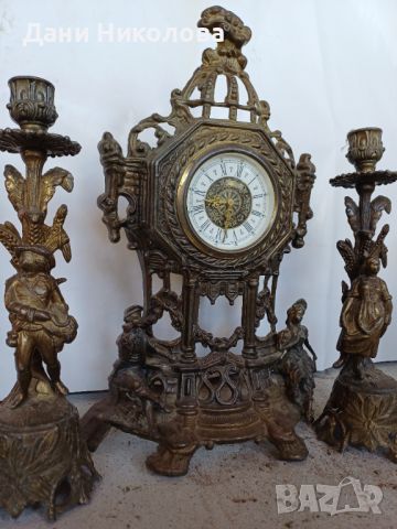 Часовник със свещници, снимка 5 - Антикварни и старинни предмети - 46437623
