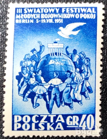 Полша, марки от 1950 и 1951 г. , снимка 11 - Филателия - 53612046