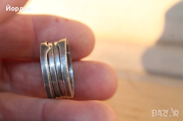 Дамски сребърен пръстен ''BVGARI'', снимка 4 - Пръстени - 53636866